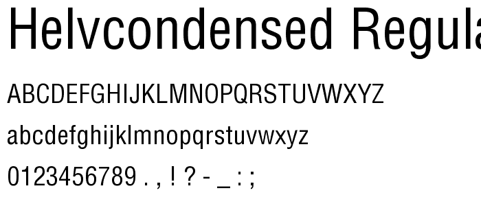 HelvCondensed Regular font